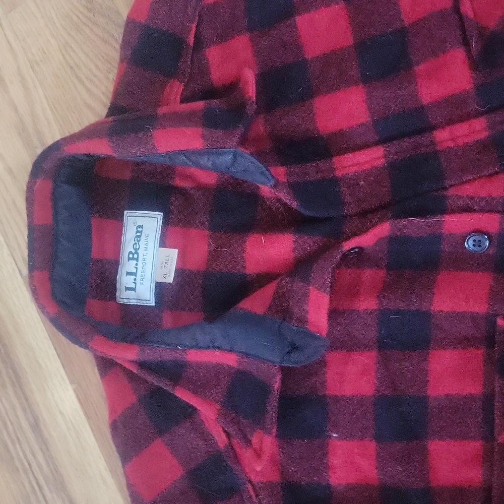 VTG LL Bean Freeport, Maine 85% Wool  F Buffalo Plaid Shacket size XL Tall 🇺🇸